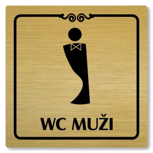 WC muži, 100x100mm, zlatá, Texas